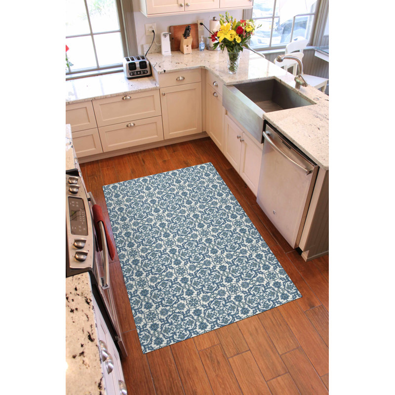 Un-Rug Damascus Low Profile Kitchen Mat by Matterly, Rectangle 4' x 6'