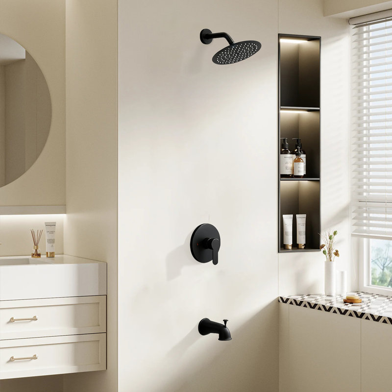 Shower Head Systems Wall Mounted Shower, Matte Black