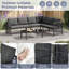 5-6 Seat Modular Outdoor Sofa Set With Glass Table & Polyester Rope