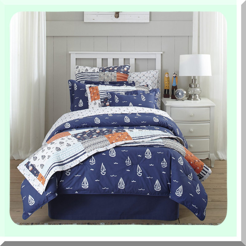 Ocean Breeze Twin Comforter Set - Nautical Percale Bedding for a Relaxing Sleep Experience at Sea