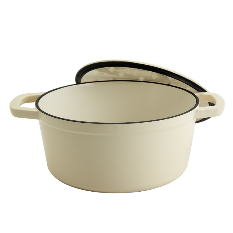 Smith & Clark - cocotte ronde en fonte émaillée, 5 pte, Blanc