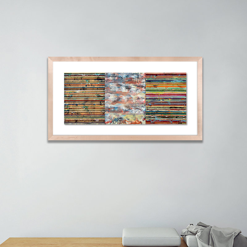 «Rolling» par Brad Ellis - Reproduction d'art graphique sur papier encadré, H 13 po x l 24 po x P 1,5 po, Naturel