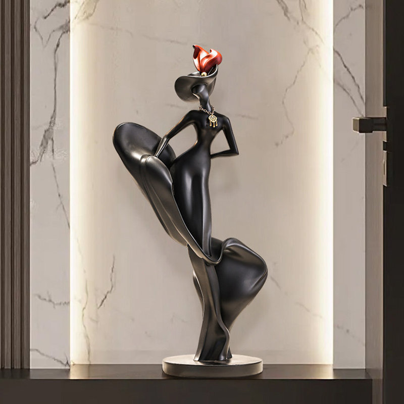 Figurine moderne moderne en résine, Black