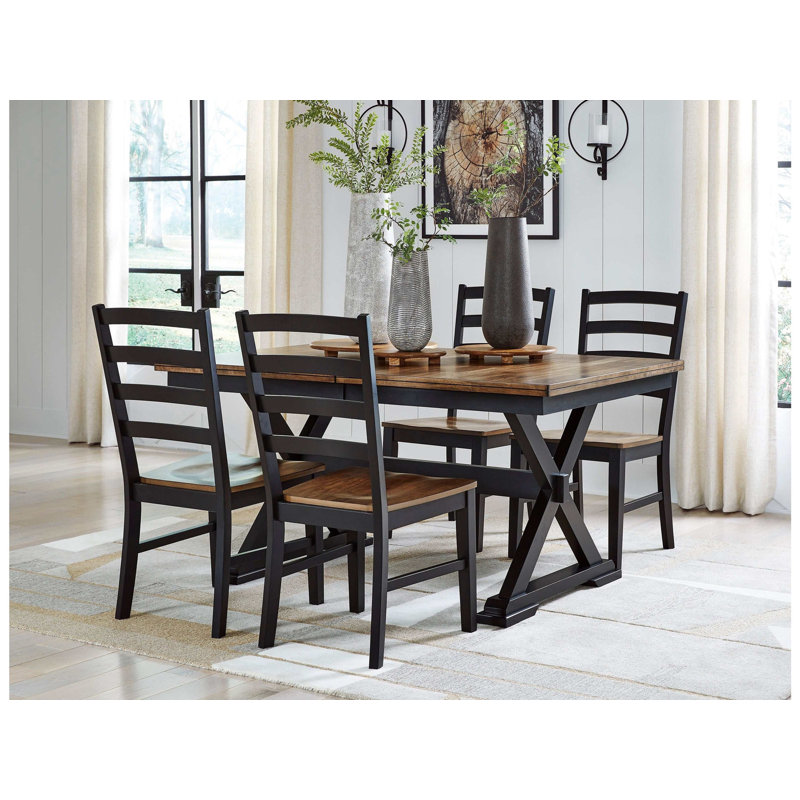 Wildenauer Brown & Black Dining Room Set, 5
