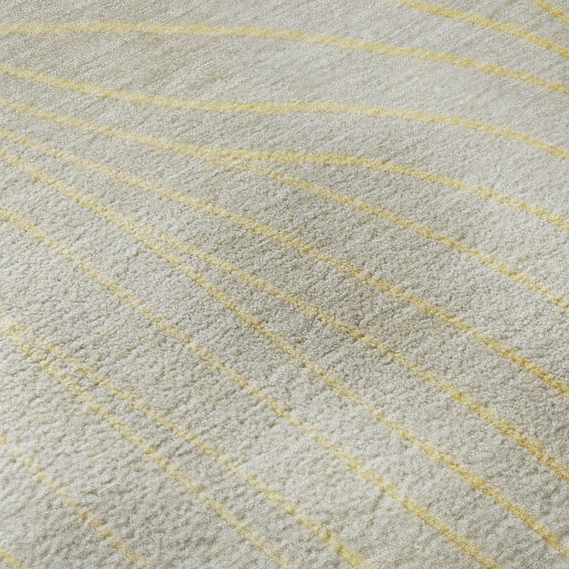 Premium Machine Washable Mayfield AMF2107 Swirls Rug, Gold, 2'3" x 7'6" Runner