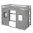 Twin House Loft Bed With Ladder & Solid Wood-493871238-493871232