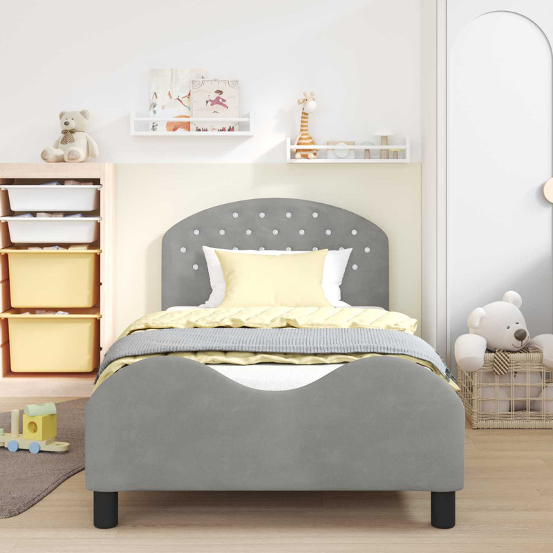 Bed Frame, Light Grey, European Single (90 x 200 cm)