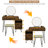 Vanity Table Stool Set with Mirror-209309846