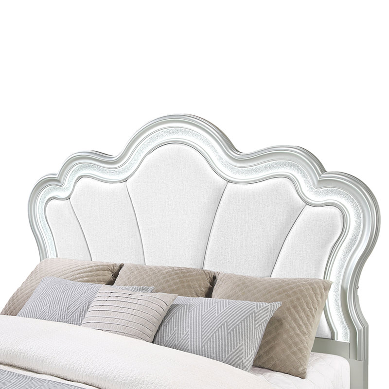 AURELIA SILVER QUEEN BED WITH LED