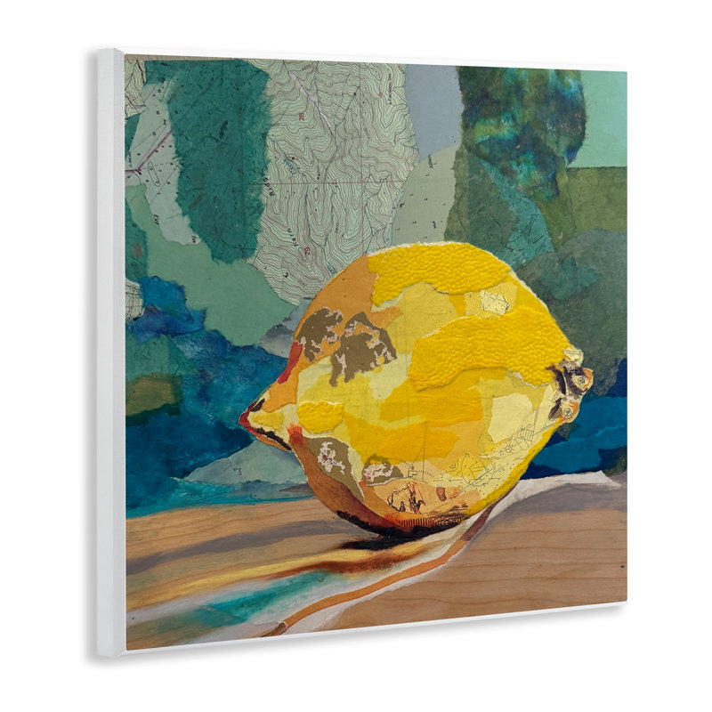 Art mural mixte à motif de citrons, par Stacy Gresell