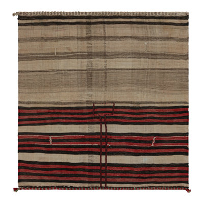 Rug & Kilim Rectangle 4'6”x4'10” Wool Area Rug In Brown;red;beige