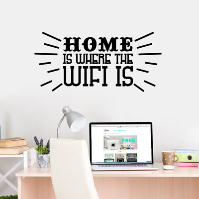 Décalcomanie murale "home is where the wifi is"