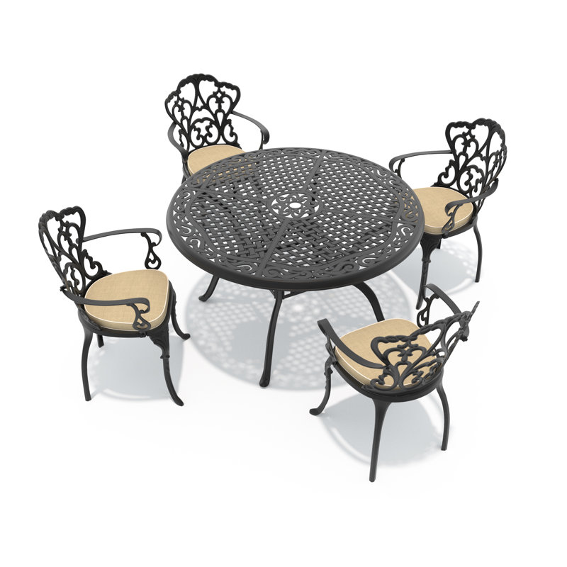 Ensemble repas d'extérieur de couleur aléatoire, P 22,05 po x l 21,65 po x H 35,83 po, 4