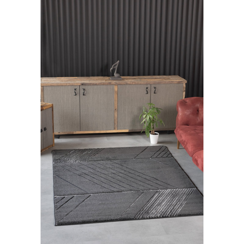 Salice Geometric Machine Made Indoor / Outdoor Area Rug, Rectangle 3'3.4" x 4'11.1"