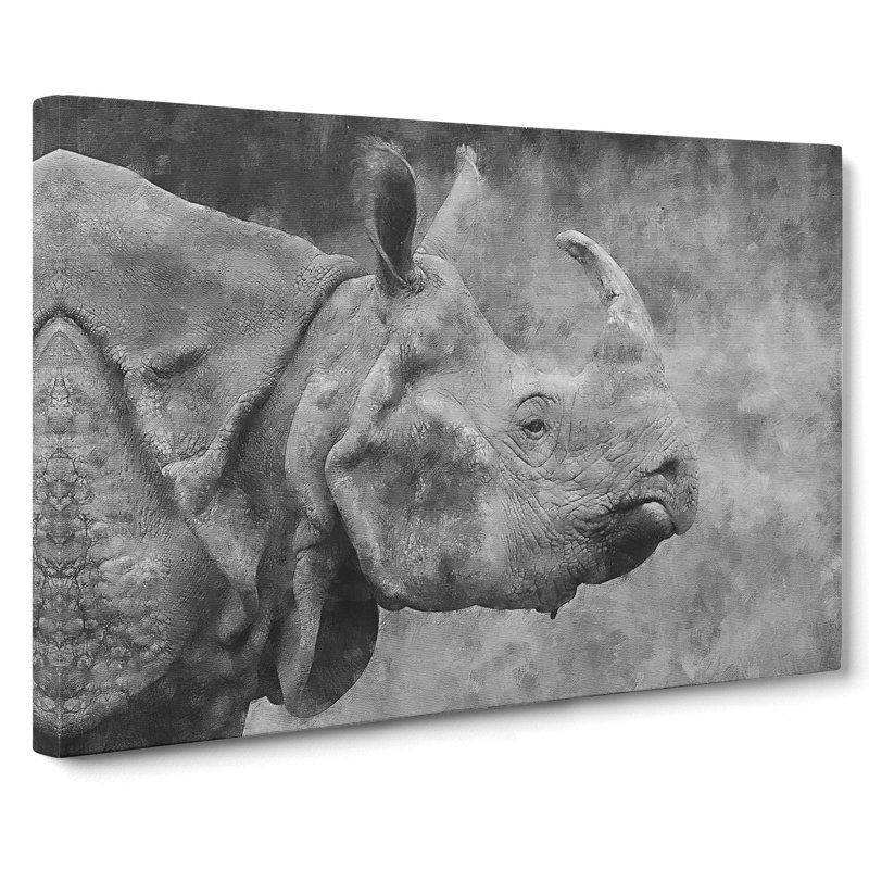 A Rhino - Wrapped Canvas Graphic Art, 40cm H x 60cm W x 3cm D