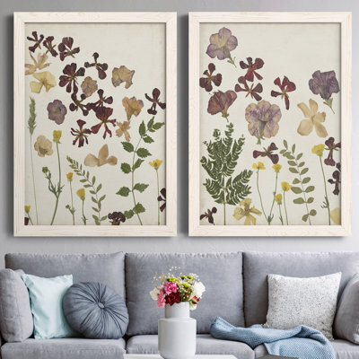 Pressed Flower Arrangement III - Ensemble de 2 reproductions d'art