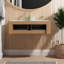 de salle de bain et lavabo rustique moderne de 2 pouces, céramique durable et pierre frittée, avec rangement