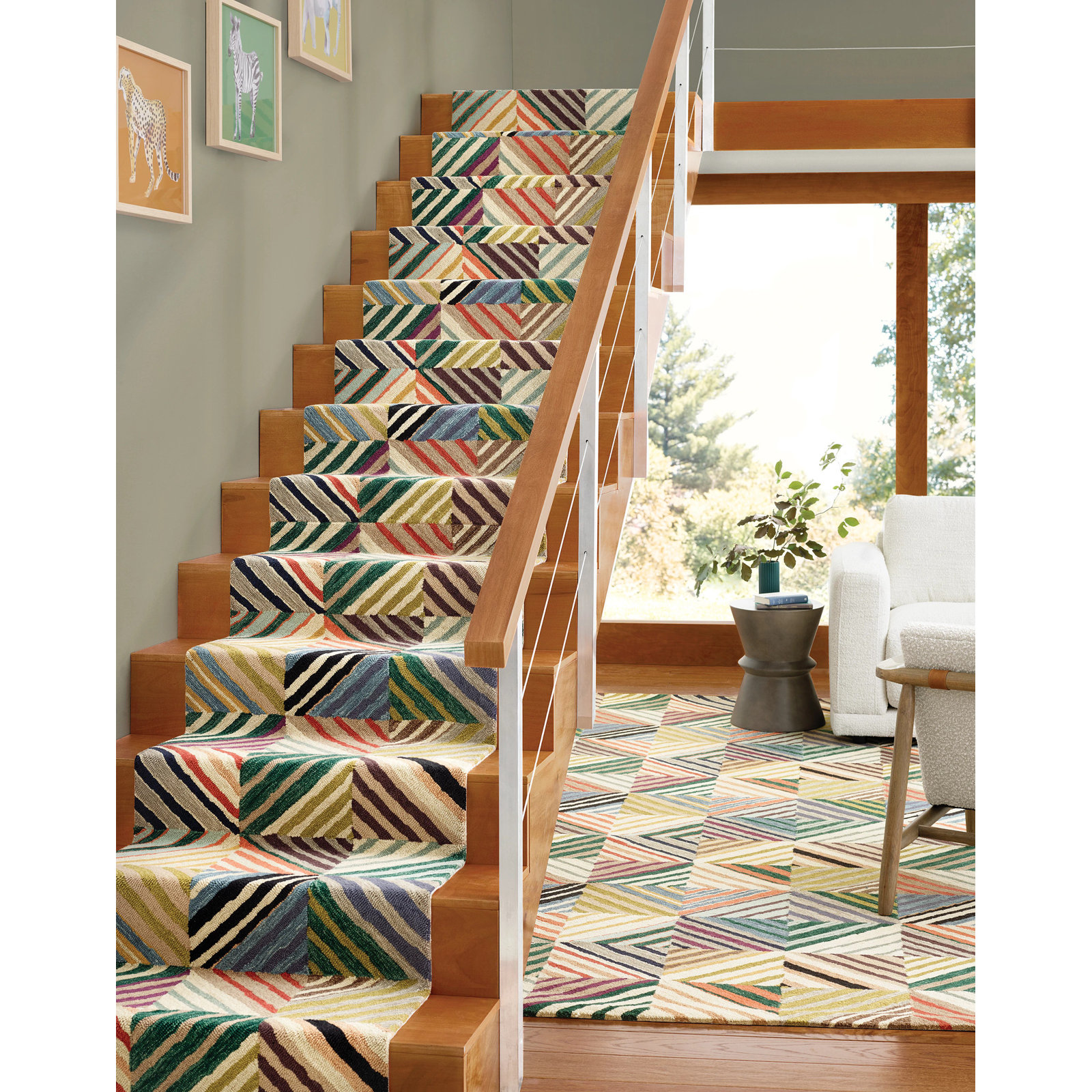 Potter Multi Hand Micro Hooked Wool Rug, Rectangle 5' x 8'