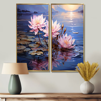 Riverside Blooms Flowers On River II - Floral Flower, reproduction d'art sur toile