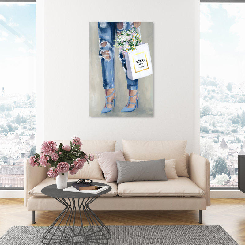 Denim Dream - Peinture sur toile, Toile tendue, H 45 po x l 30 po