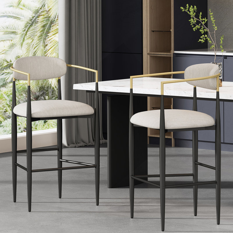 Tabouret de bar (ensemble de 2), Beige