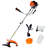 52Cc Weed Eater/Wacker Gas Powered, 2 In 1 String Trimme,With 10'' Brush Cutter,Rubber Handle & Shoulder Strap Included