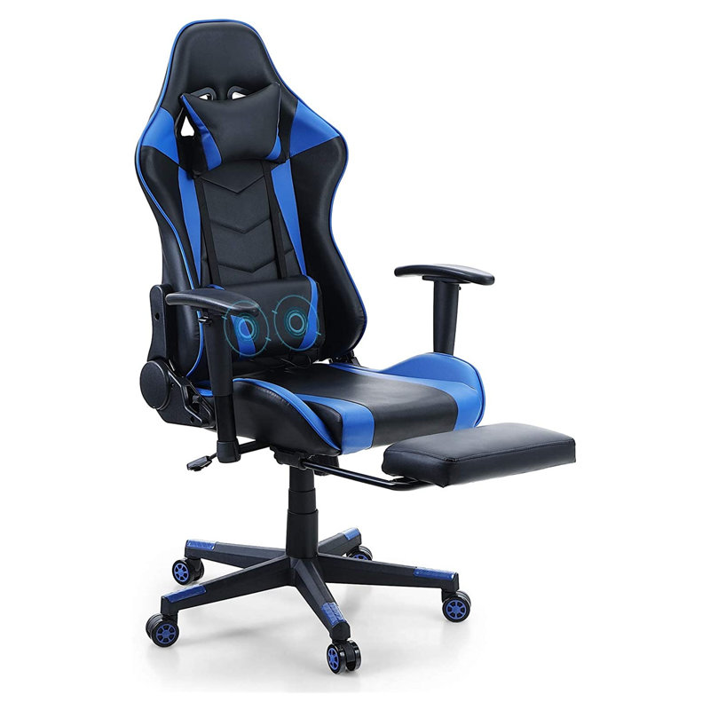Fauteuil de jeu, Noir / Bleu