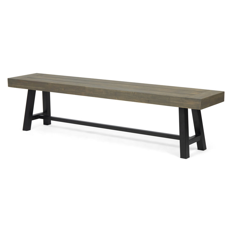Banc en bois gris - Polyvalent pour différents styles d'espaces extérieurs aménagés, élégant et
