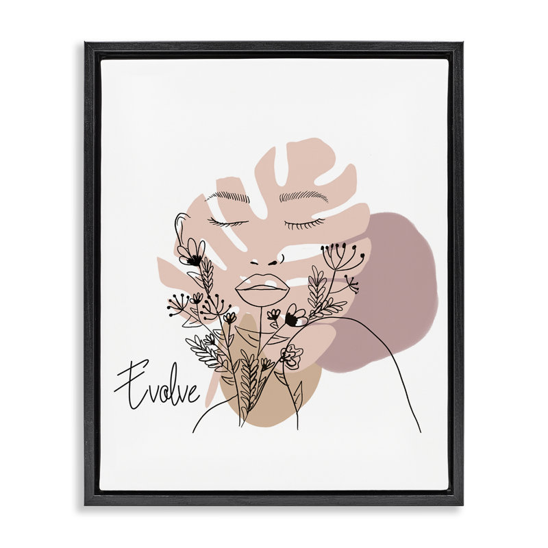 «Evolve Boho Portrait Brown» par Chen Alyesh, Cadre flottant noir de jais, H 21 po x l 17 po
