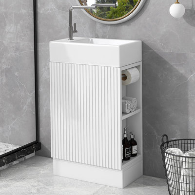 Meuble-lavabo simple en coton 18,6 po avec plateau en céramique