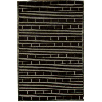 Hand-Knotted High-Quality Black Area Rug