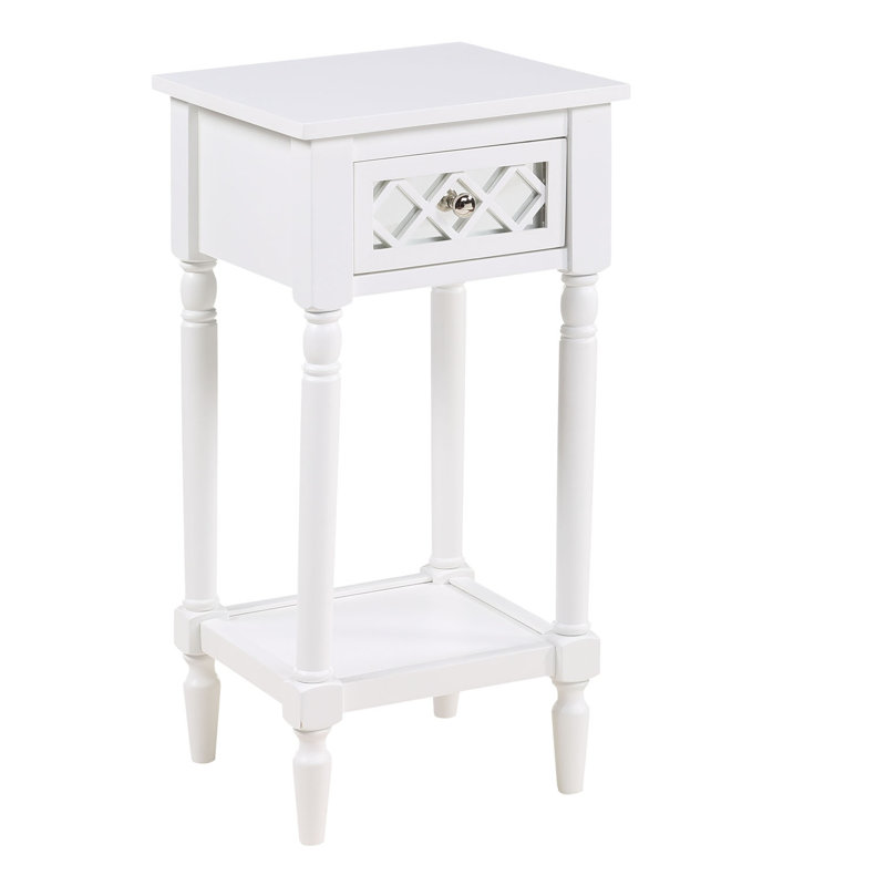 Table de bout avec rangement Mayall, Blanc