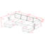 Canapé modulaire 112 po avec méridienne réversible et pouf de 112 po, tissu chenille résistant aux chats, 2 coussins-116650389