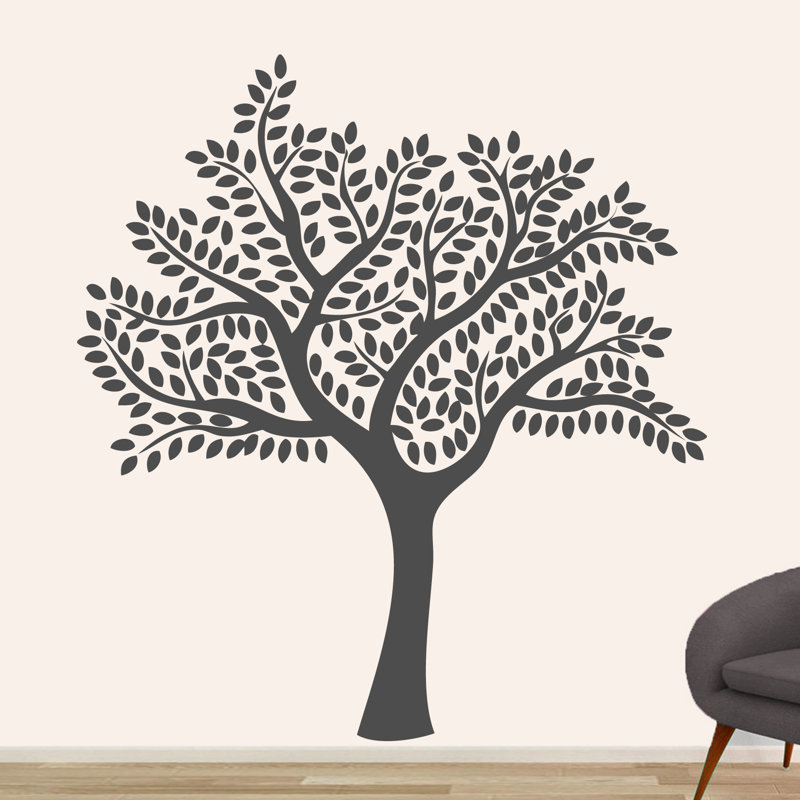 Décalcomanie murale arbre d’ombre, Gris foncé