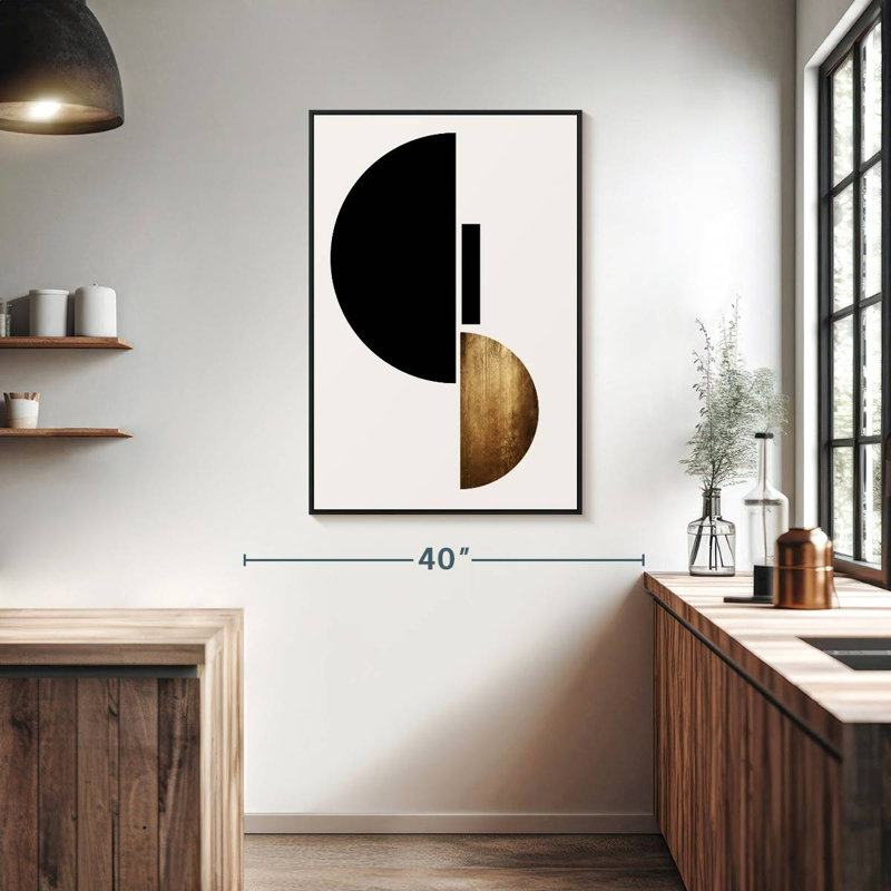 Forme II, Cadre flottant noir, 27 po x 40 po