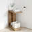 Warm Slatted C-shaped Compact Side Table