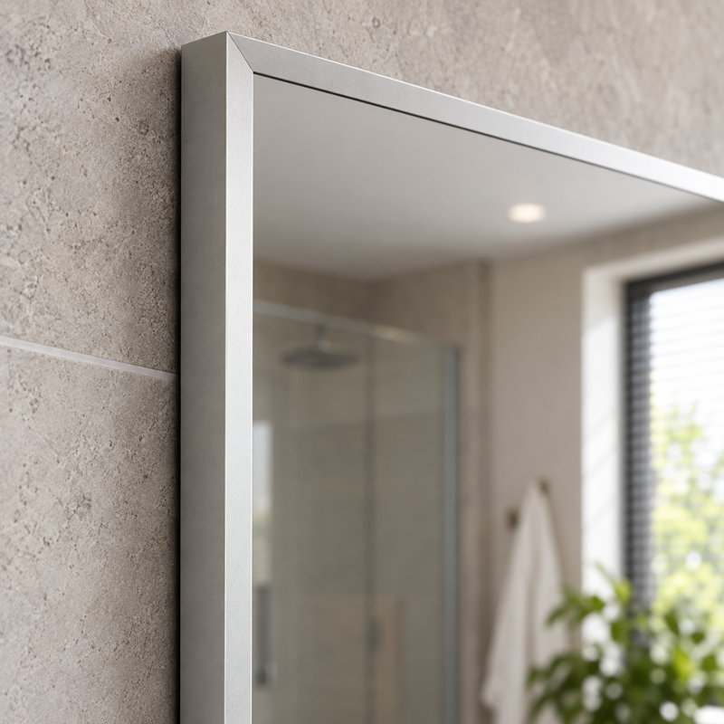 Metal Flat Wall Mirror, 70 cm H x 80 cm W