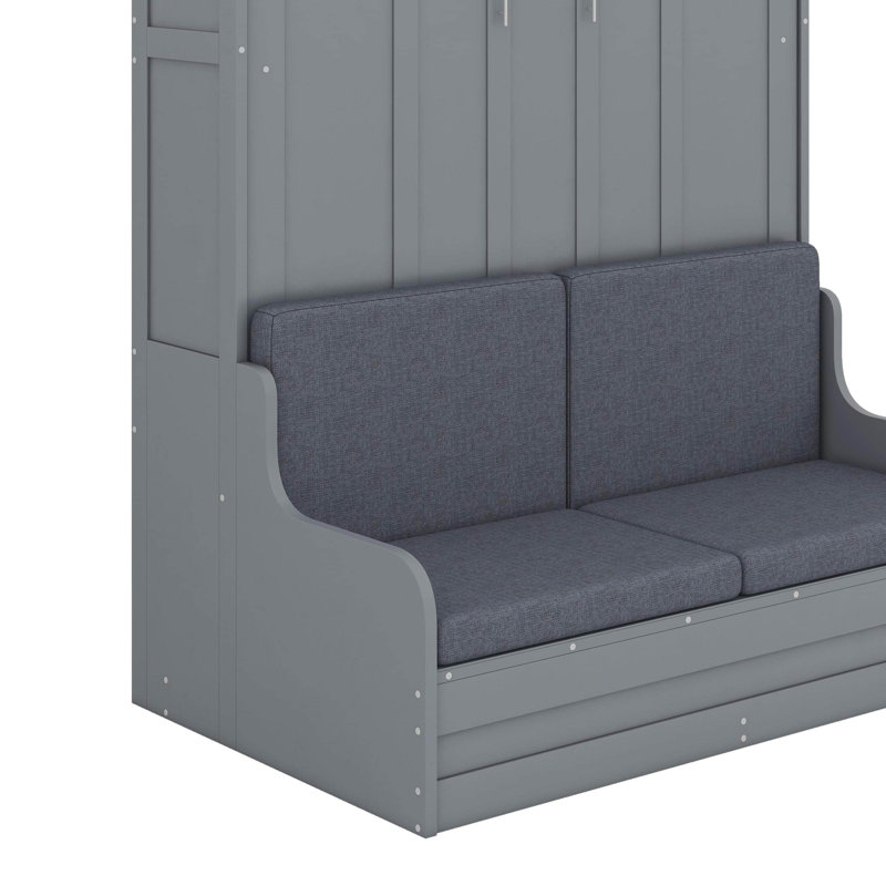 Grand lit escamotable avec coussin Araban, Gris