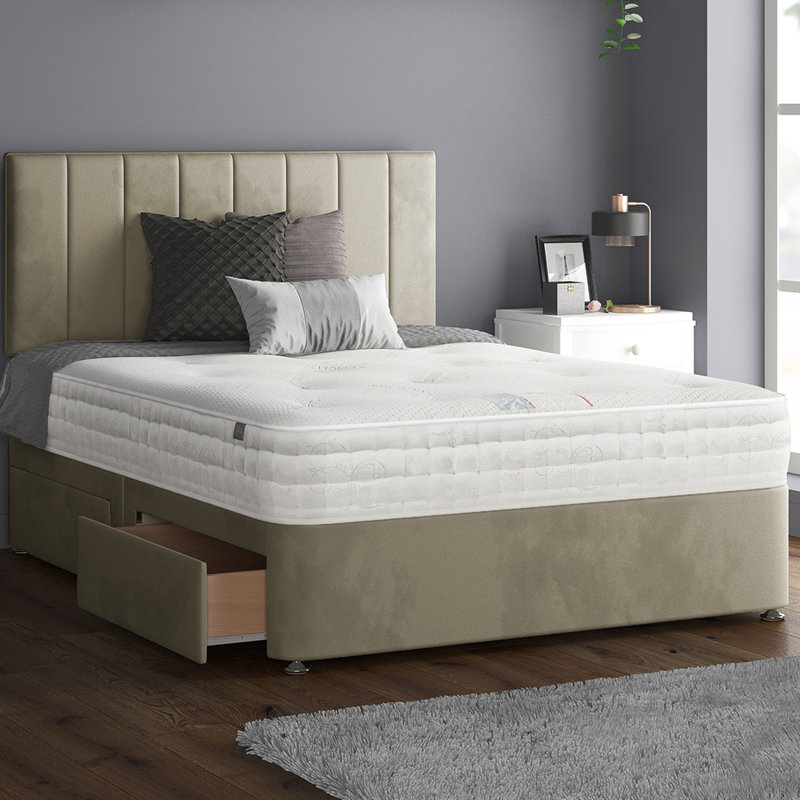 Ohioville Divan Bed Base, 2 Foot-end Drawers, Coffee, Super King (6')