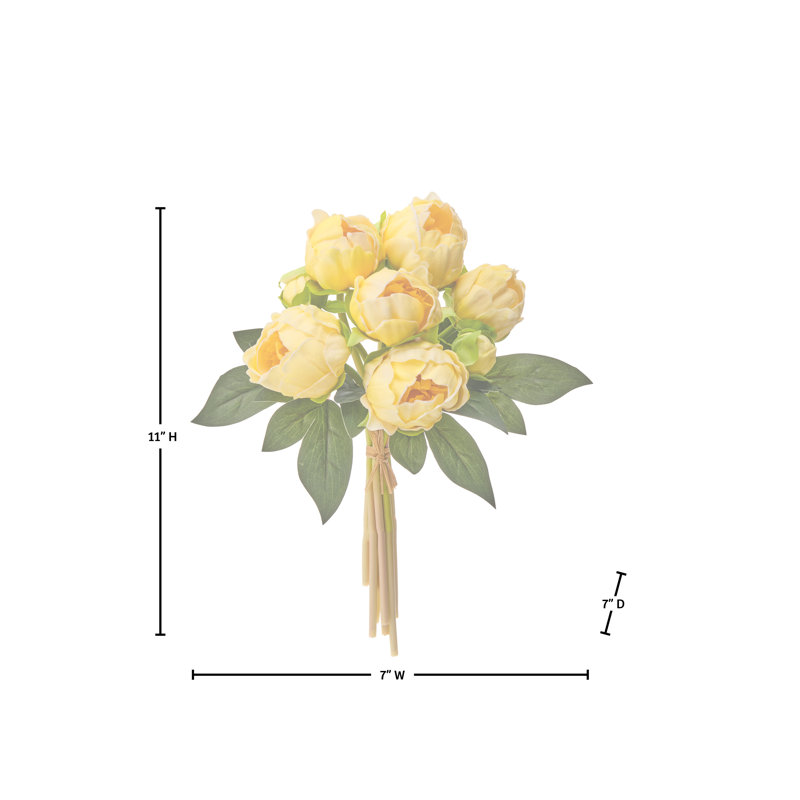 Ensemble de pivoines 11 po, Ensemble de pivoines jaunes