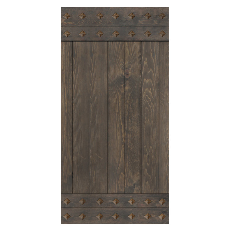 Porte de grange lambrissée peinte en bois sans trousse de quincaillerie d'installation, 42 po x 84 po, Gris fumé