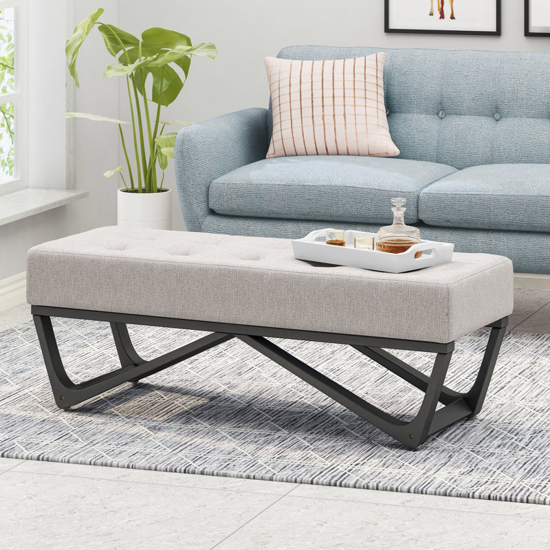 Point contemporain gaufré en tissu gris avec revêtement l 46,98 po x P 17,24 po x H 16,81 po