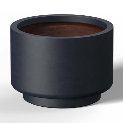Grand pot / pot rond en béton avec trous de drainage