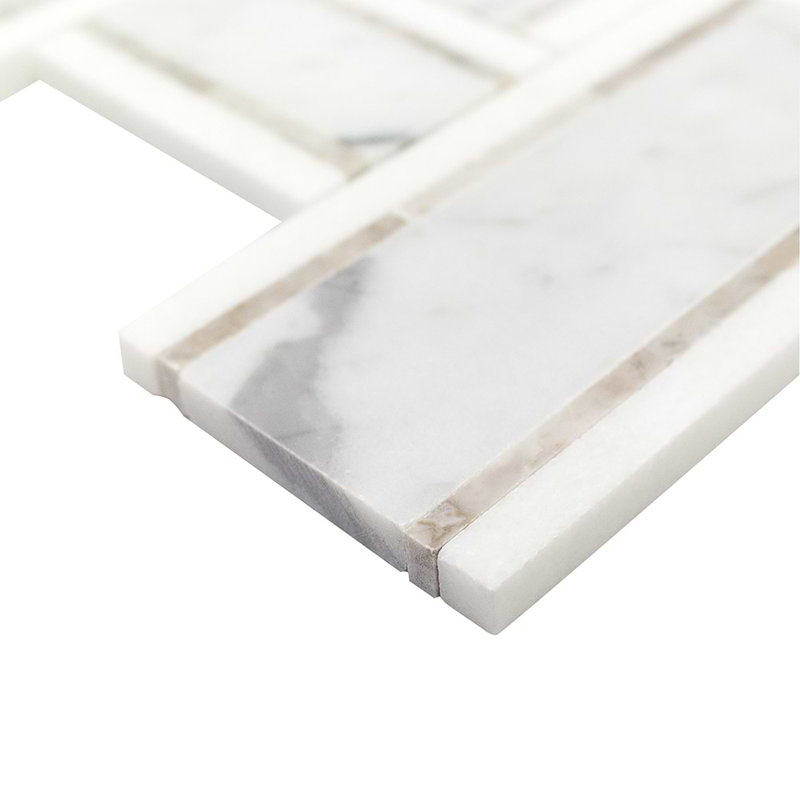Esplanade 13x13 Polished Thassos Marble Mosaic Tile