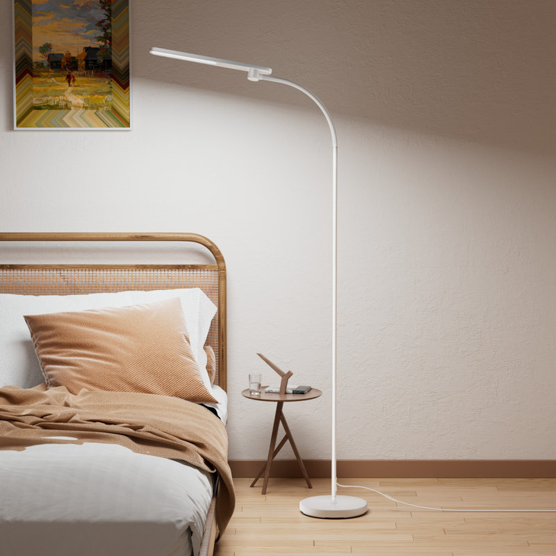 Honeywell F4 LED Floor Lamp with Gooseneck, Stepless Dimmable Full-Spectrum Reading & Task Light, Tall Eye-Caring Standing Lamp