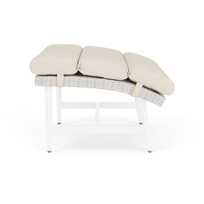 Cascade Outdoor Ottoman, Sailcloth Sailor, White