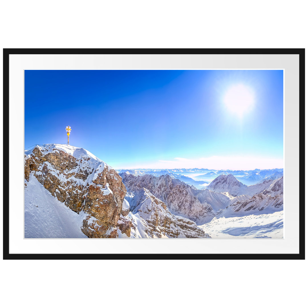 Gerahmtes Poster Zugspitze im Sonnenlicht