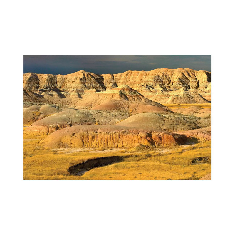 Eroded Buttes Showing Layers Of Sedimentary Rock, Badlands National Park, South Dakota by Tim Fitzharris - Gallery-Wrapped Canvas Giclée on Canvas