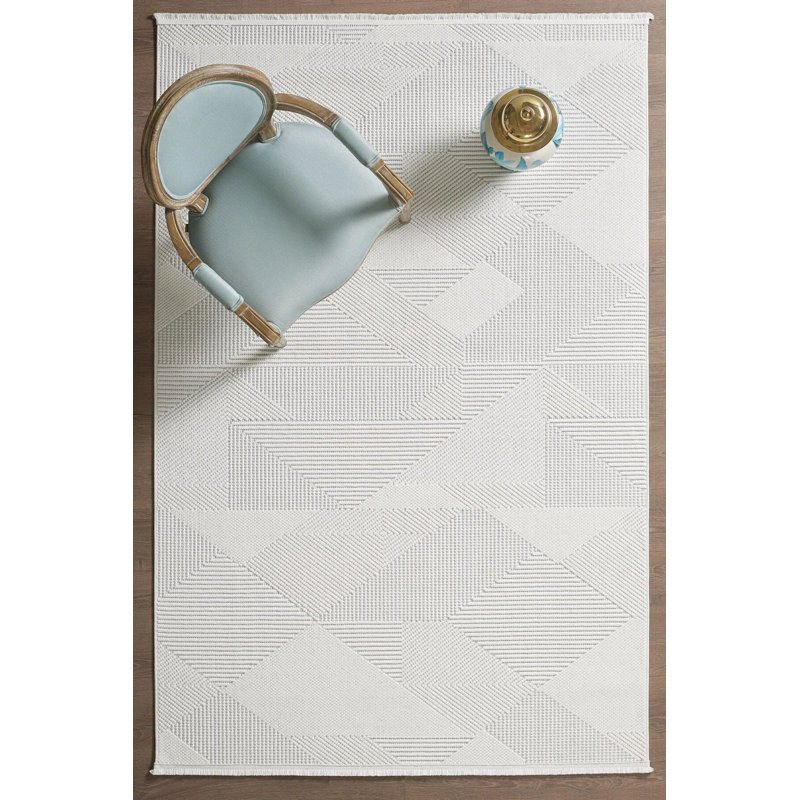 Beige Machine Woven Carpet, 3.9 x 6.6 ft | 100% Polypropylene, 1.76 lbs/sq ft | Pile Height: 0.3 in, Non-Slip Dot Underside, Antibacterial | Perfect for Living Room, Bedroom, & Office Decor, Easy Maintenance