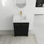 Meuble-lavabo moderne de 24 po avec lavabo en résine, porte à fermeture en douceur, châtaignier noir, - finition, charnières de rangement spacieuses, concept de design luxueux, spacieux-418529192